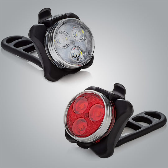 USB Rechargeable Lights Front and Back