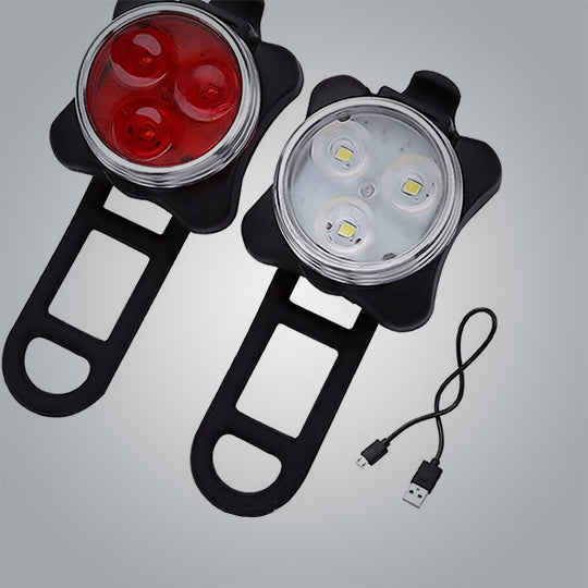 USB Rechargeable Lights Front and Back
